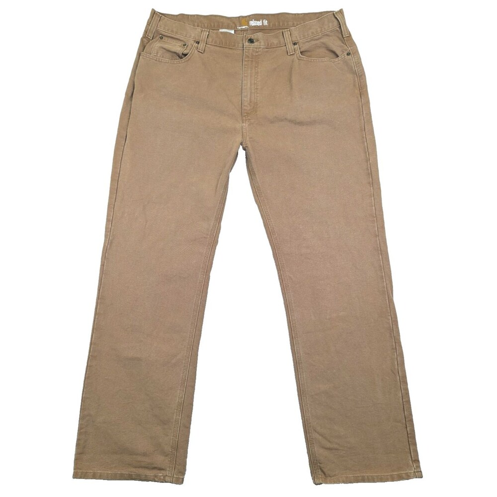 Carhartt Mens Weathered Duck 5 Pocket Pants 44x33 Relaxed Fit Brown 100096
